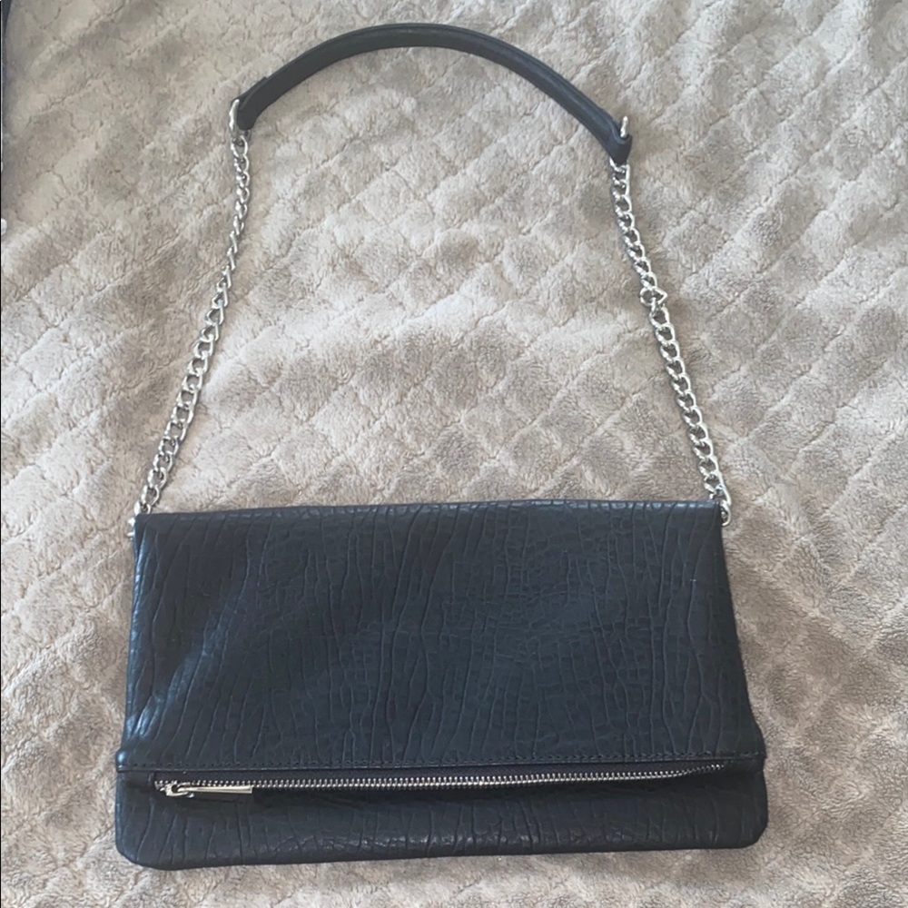 Express Black and Silver Chain Shoulder Bag